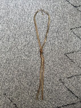 Something Navy Gold-Tone Multi Strand Knot Lariat Necklace